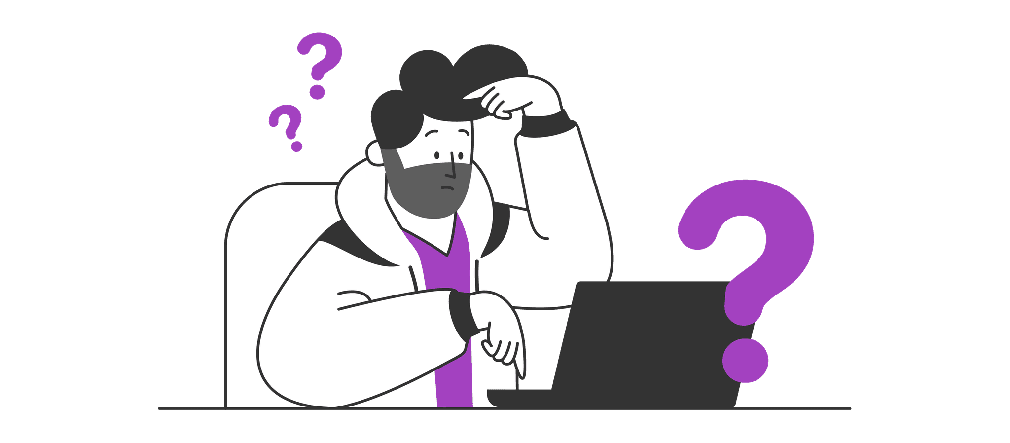 A developer visibly lost watching his laptop screen